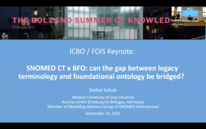 Stefan Schulz. SNOMED CT x BFO: can the gap between legacy terminology and foundational ontology be bridged? [uncut]
